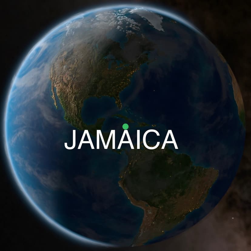 Jamaica on the globe